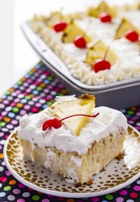 pineapple upside down cake on a plate